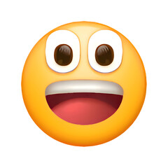 Fototapeta premium Grinning Face with Big Eyes