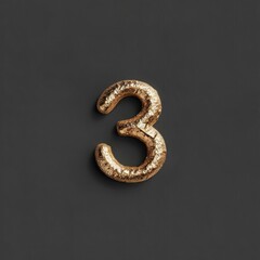 Obraz premium The elegant golden number three stands out perfectly, ideal for incorporating into trendy designs and decor