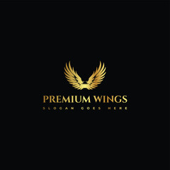 Premium Luxury Wings Logo Design
