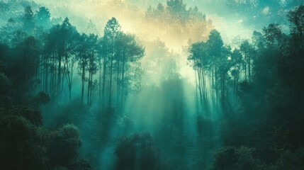 Fototapeta premium Enchanted Forest in the Mist