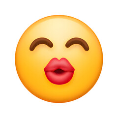 Fototapeta premium Kissing Face with Smiling Eyes 