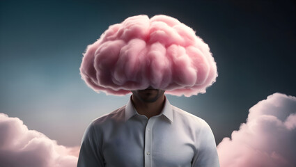 HDR Portrait of a Man with a Dreamlike Cloud on her face 