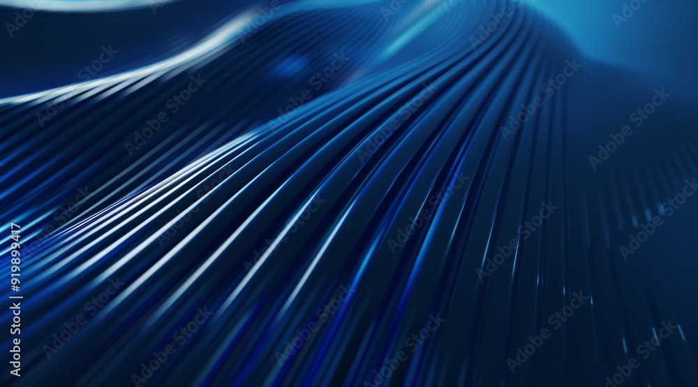 Poster a captivating and visually stunning abstract design featuring smooth and flowing blue waves along wi