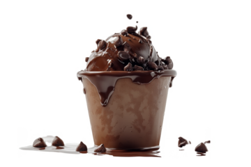 cup a chocolate of separated from white and transparent background