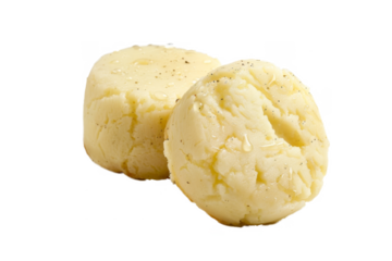 dough of two balls separated from white and transparent background