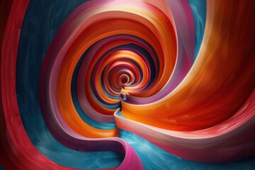 Obraz premium Vibrant Swirls of Color in an Abstract Geometric Mindscape