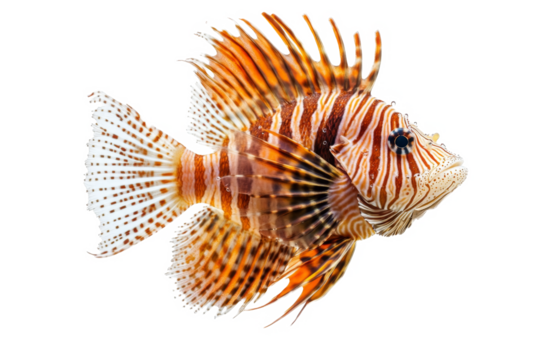 fish lion separated from white and transparent background