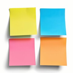 Sticky Notes. Blank Plain Notes with Copy Space for Messages and Reminders