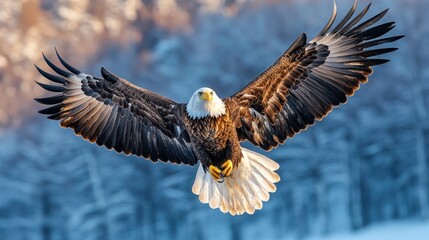 Obraz premium Majestic Bald Eagle in Flight