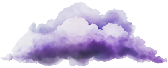 A dreamy cloud formation in soft shades of purple and white, evoking a serene and mystical atmosphere.