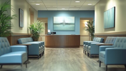 Fototapeta premium Waiting Area in a Modern Medical Facility