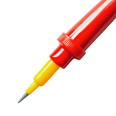 Naklejka premium PNG Close-up of a red and yellow marker in use