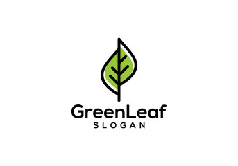 simple leaf logo vector design