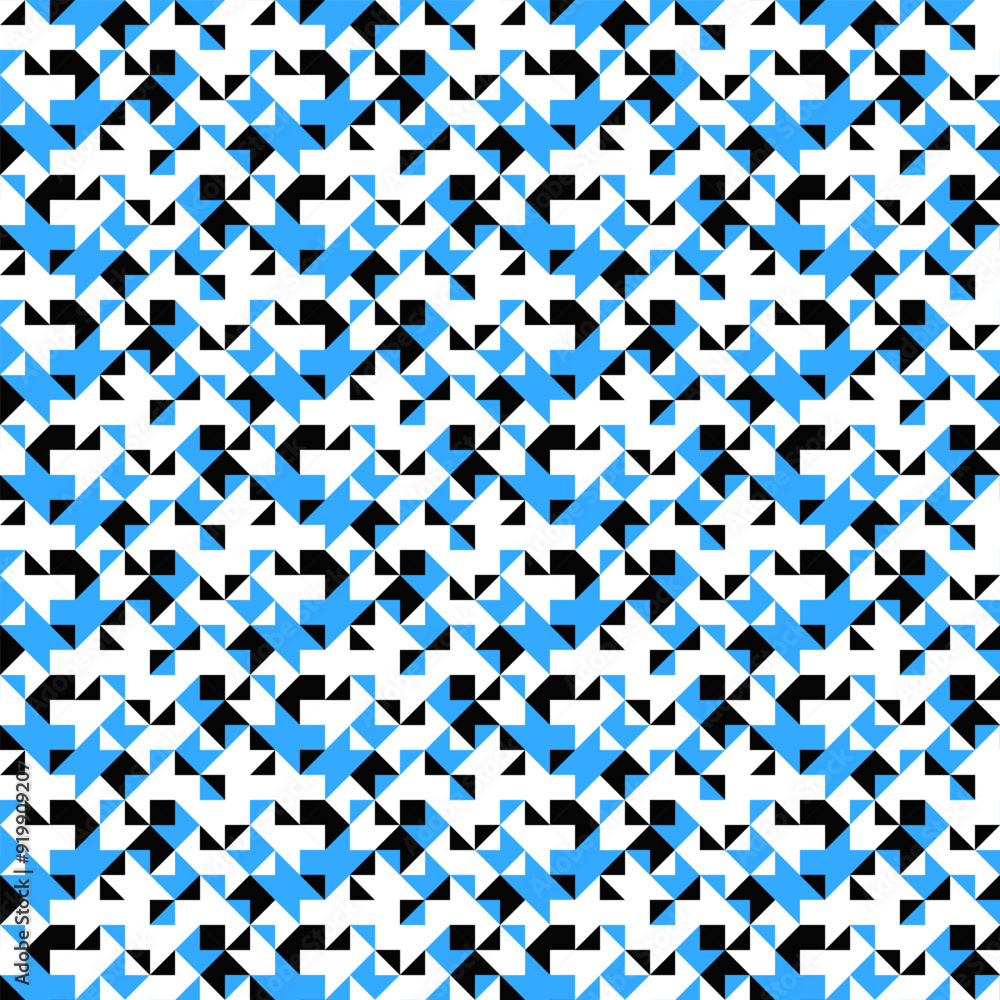 Poster random threetone pattern background - repeating abstract seamless vector graphic