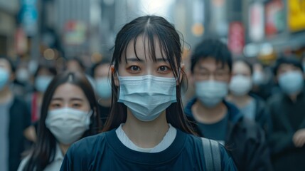 City tour Illustrate tourists wearing masks while exploring city streets and visiting landmarks, with tour guides also wearing masks while