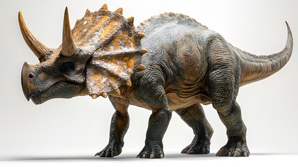 Fototapeta premium Full-Body Side Profile of a Triceratops