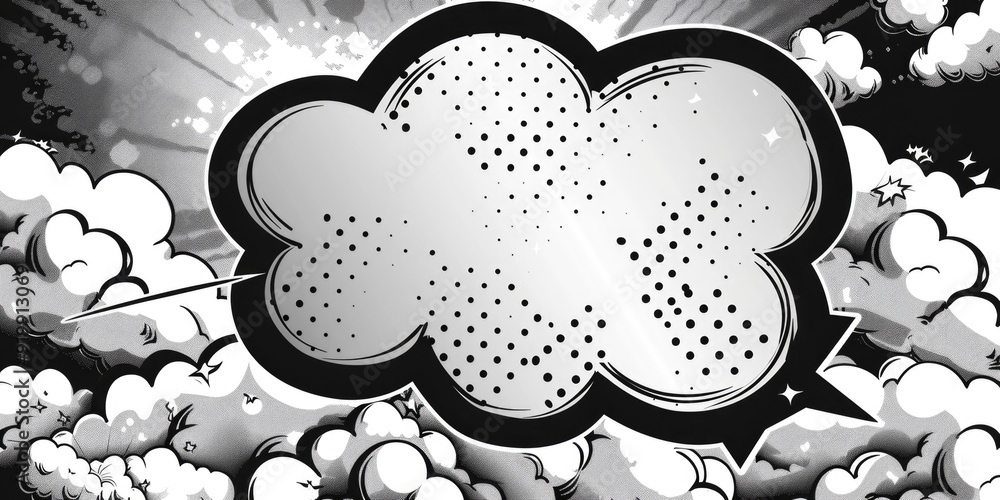 Poster A cloudy sky with various shapes and forms