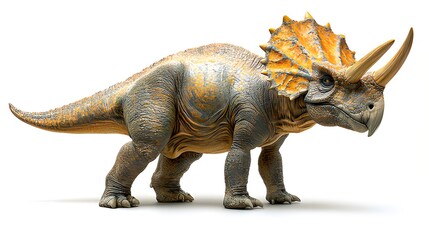 Naklejka premium Full-Body Side Profile of a Triceratops