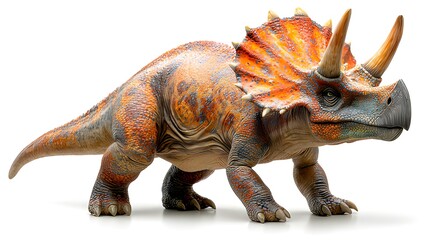 Fototapeta premium Full-Body Side Profile of a Triceratops