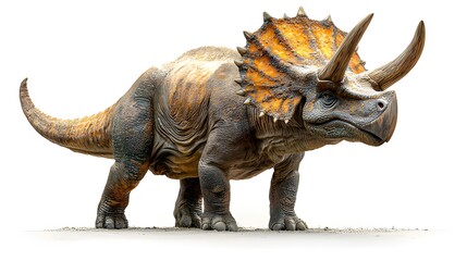 Fototapeta premium Full-Body Side Profile of a Triceratops