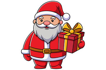 Santa Claus Vector Illustration - Clean SVG Design for Cricut & Silhouette, Vector Clipart, T-Shirt Graphics