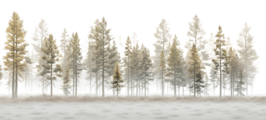 PNG pine forest landscape border, transparent background