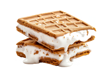 of a stack cream ice separated from white and transparent background