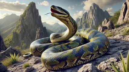 Snake in the tree snake reptile animal nature wildlife wild viper lizard serpent poisonous python. Snake in the tree grass adder eye reptiles head scales tongue dangerous slither brown danger.