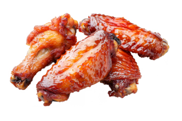 of wings pile a chicken separated from white and transparent background