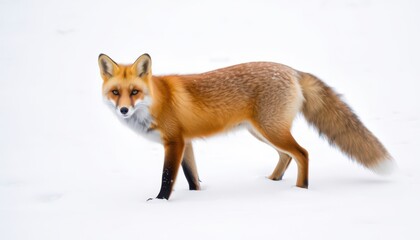 Obraz premium Red Fox in Snowy Landscape.