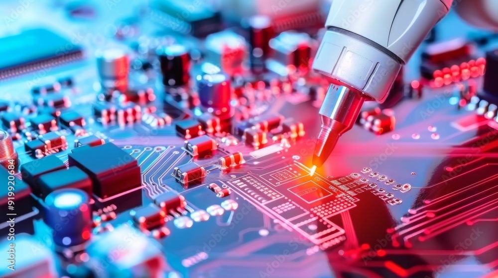 Aufkleber high-resolution image of a high-precision laser etching system engraving micro-scale