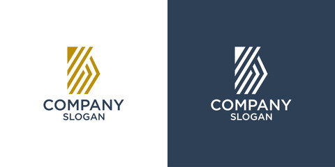 letter B monogram abstract logo design simple vector