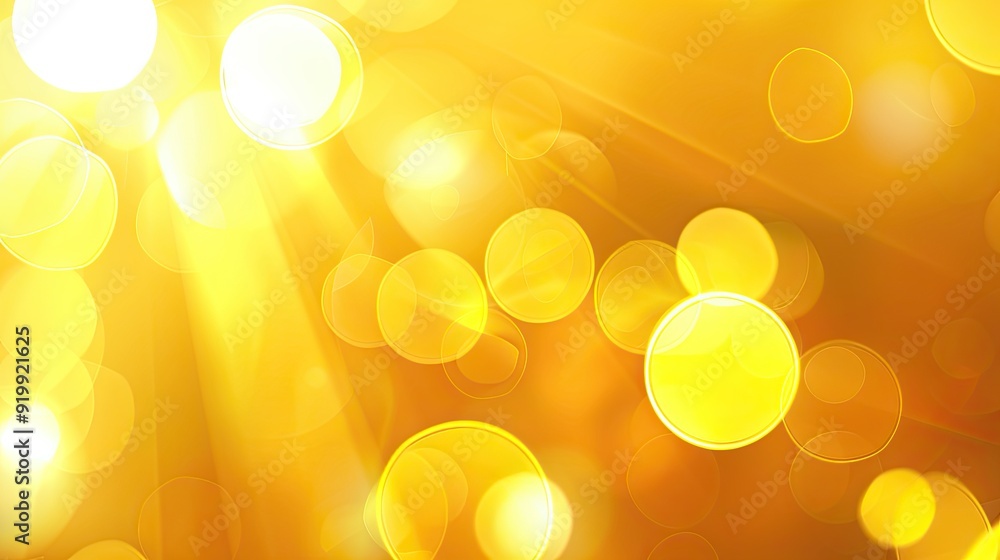 Poster vibrant abstract warm bokeh background with glowing yellow and orange hues in a smooth gradient