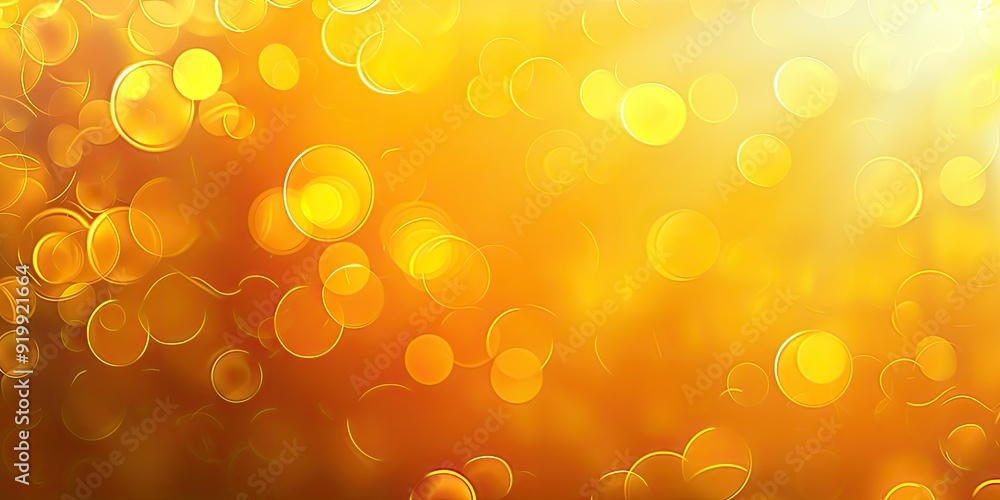 Poster warm abstract bokeh background with vibrant yellow and orange hues in a smooth gradient
