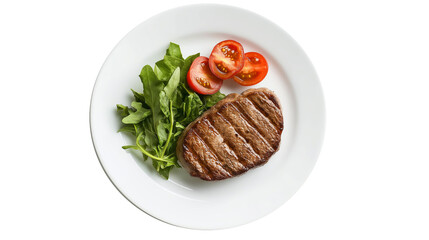 beef steak with vegetables transparent background