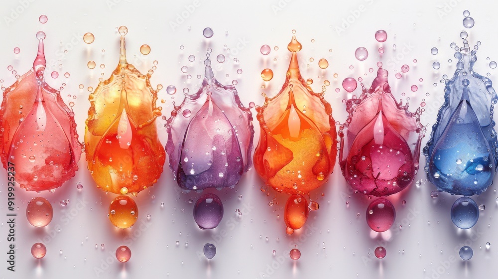 Aufkleber illustrate drops and blots with a range of shapes and