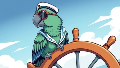 Parrot Captain at the Helm.