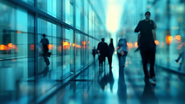 timelapse of people walking on the business district on a work day