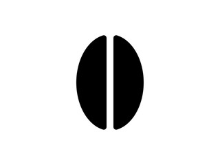 シンプルなコーヒー豆マークA：黒