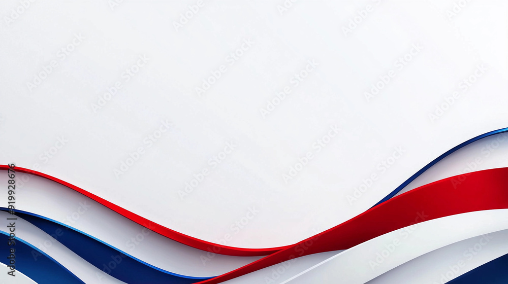 Wall mural red white blue patriotic paper cutout overlay slide presentation with room for copy text wallpaper b