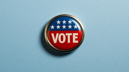 Vintage patriotic red white blue VOTE voting button lapel pin