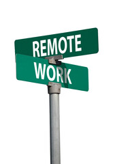 remote work sign