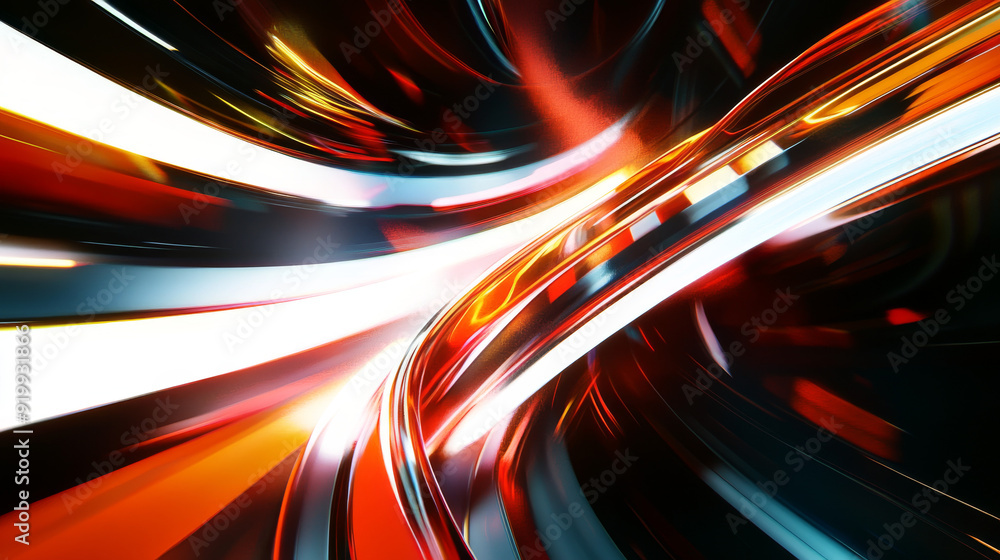 Poster abstract futuristic motion effect with high speed lines and twirling light that can be used as a bac