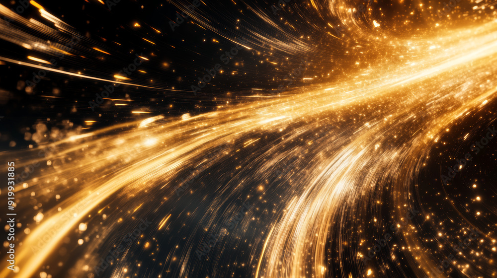 Poster abstract futuristic motion effect with high speed lines and twirling light that can be used as a bac