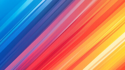 Colorful, diagonal lines go from blue on one side to red on the other, creating a lively background design.
