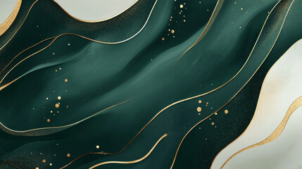 Modern and elegant invitation template with a luxurious green and gold background. Perfect for weddings, business events, and special occasions.