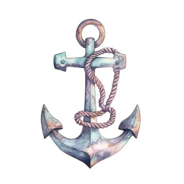 recommend clip art: Marine anchor watercolor illustration, marine animals clipart