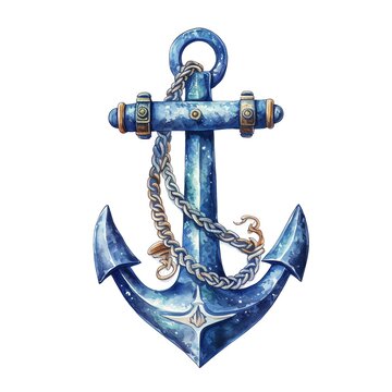 recommend clip art: Marine anchor watercolor illustration, marine animals clipart
