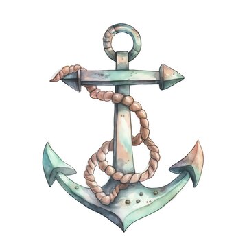 recommend clip art: Marine anchor watercolor illustration, marine animals clipart