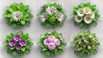 flowers on wooden background
